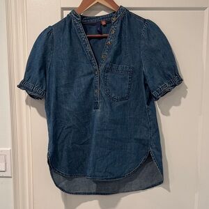Pilcro Blue Denim Top